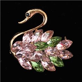 Swan Crystal Brooch