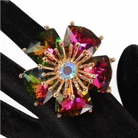 Crystal Big Flower Stretch Ring