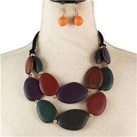 Fashion Wooden Necklace Set