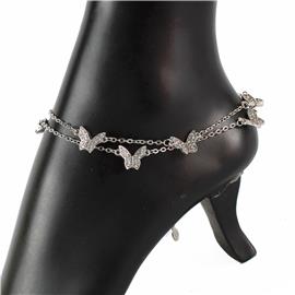 Butterfly Metal Link Anklet