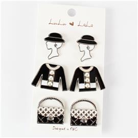 Fashion Lady 3 PC Earring Set