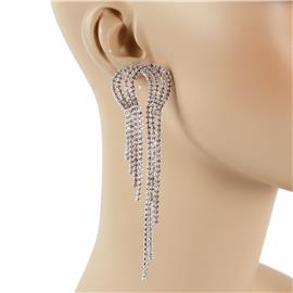 Rhinestones Fringes Earring