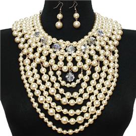 Pearl Drop Necklace Set