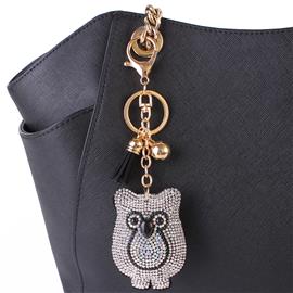 Rhinestones Owl Key Chain