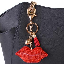 Rhinestones Lips Key Chain