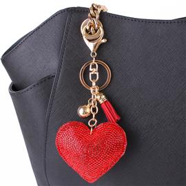 Rhinestones Heart Key Chain