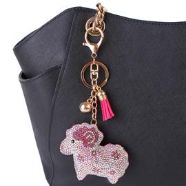 Rhinestones Lamb Key Chain