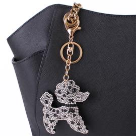 Rhinestones Dog Key Chain