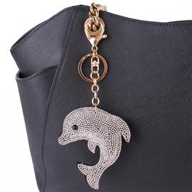 Rhinestones Dolphin Key Chain