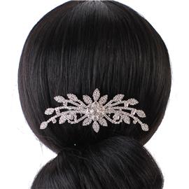 Rhinestones Fringed Flower Hair-Comb