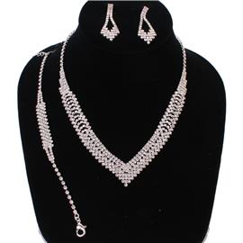 Rhinestones 3 Pcs Necklace Set