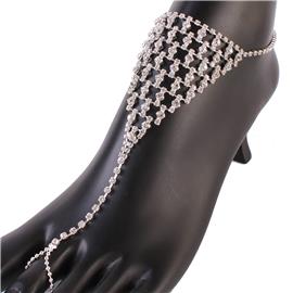 Casting Mesh Anklet With Ring