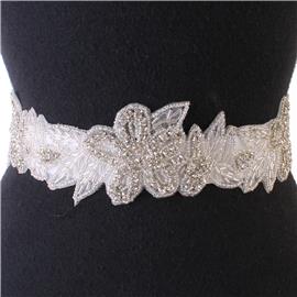 Crystal Beads Flower Belt