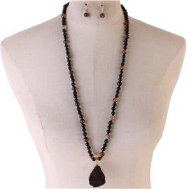 Natural Stones Tear Necklace Set