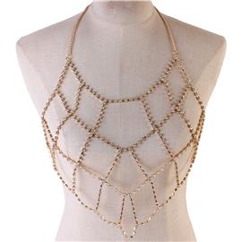 Rhinestones Drop Bra Body Chain