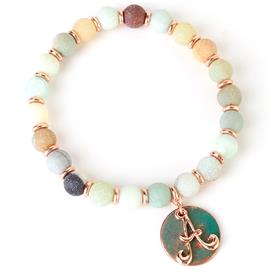 Semi Precious Stone Monogram Bracelet