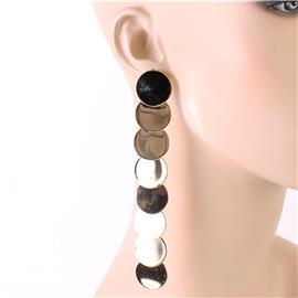 Metal Round Long Earring