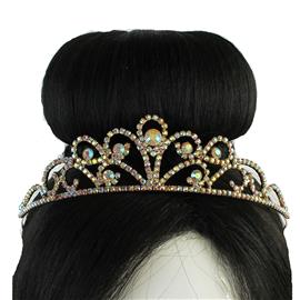 Rhinestones Swirl Teardrop Tiara