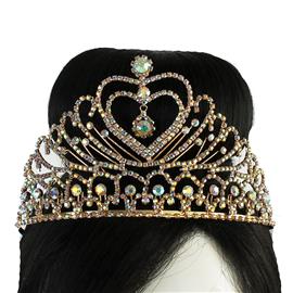 Rhinestones Heart Crown Tiara