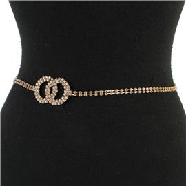 Rhinestones Round Belt