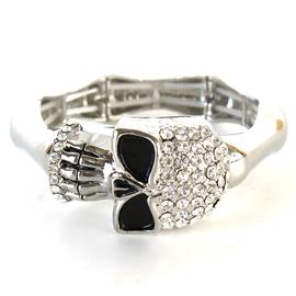 Crystal Metal Skull Bracelet