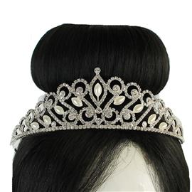 Rhinestones Pearl Tiara