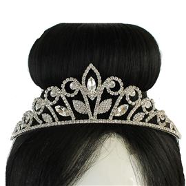 Rhinestones Round Leaves Tiara