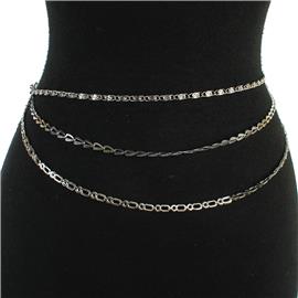 Metal Multi Chain Heart Belt