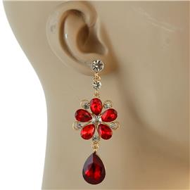 Crystal Flower Dangling Earring