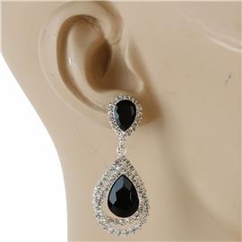 Rhinestone With Crystal Teardrop Earring