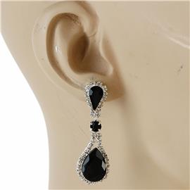 Rhinestone With Crystal Teardrop Earring