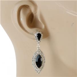 Rhinestone With Crystal Oval Earring