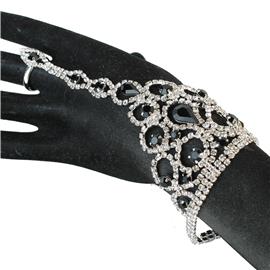 Rhinestones Teardrop Bracelet With Ring