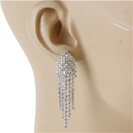 Rhinestone Fringed Earring