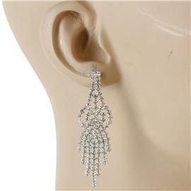 Rhinestone Fringed Swirl Earring