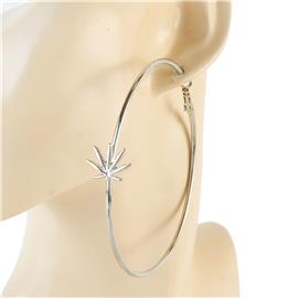 80mm Metal Cannabis Hoop Earring