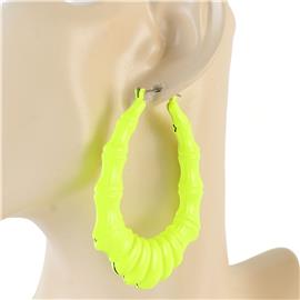 Fashion Neon Bamboo Hoop Earring