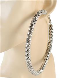 100mm Mesh Popcorn Hoop Earring