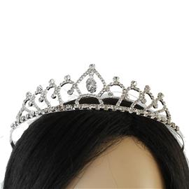 Rhinestones Flower Dangling Tiara