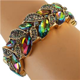 Crystal Leaves Stretch Bracelet