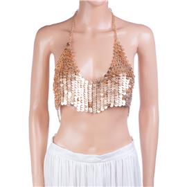 1Fashion Metal Small Disk Bra Body Chain