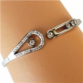 Stainless Steel Rhinestone Brass Bangle