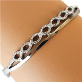 Stainless Steel Rhinestone Bangle