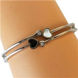 Stainless Steel Heart Bangle