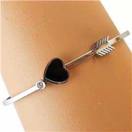 Stainless Steel Heart Bangle