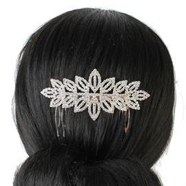 Rhinestones Leaves Hair Comb