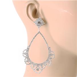 Rhinestones Teardrop Long Earring