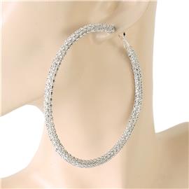 80mm Rhinestones Hoop Earring