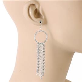 Rhinestones Round Fringed Earring