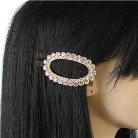 Rhinestones Oval Hair Pin